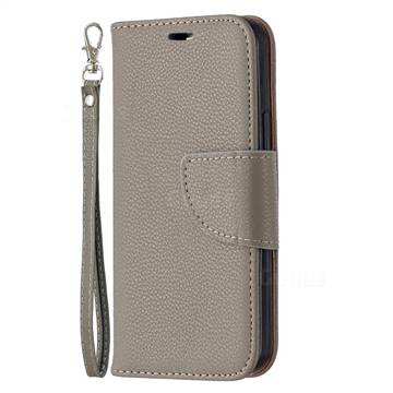 Classic Luxury Litchi Leather Phone Wallet Case for iPhone 12 mini (5.4 inch)  - Gray - iPhone 12 mini (5.4 inch) Cases - Guuds