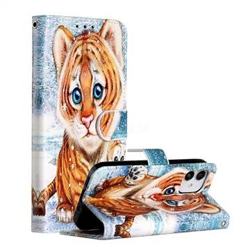 Baby Tiger Smooth Leather Phone Wallet Case for iPhone 12 mini (5.4 inch)