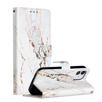 White Marble Smooth Leather Phone Wallet Case for iPhone 12 mini (5.4 inch)