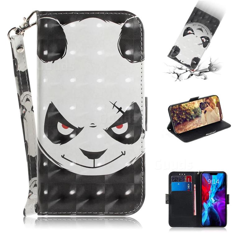 Angry Bear 3D Painted Leather Wallet Phone Case for iPhone 12 mini (5.4 inch)