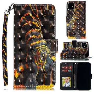 Tiger Totem 3D Painted Leather Phone Wallet Case for iPhone 12 mini (5.4 inch)