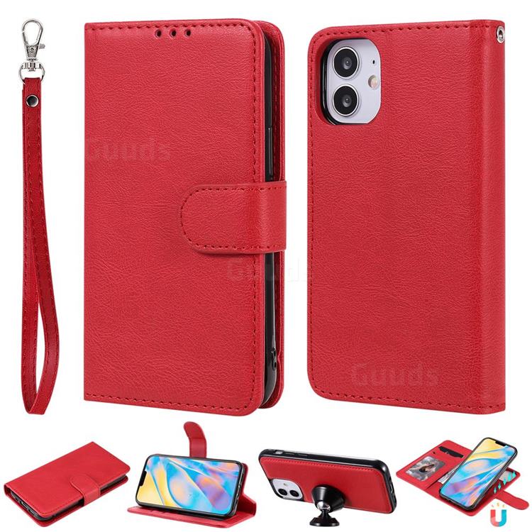 Retro Greek Detachable Magnetic Pu Leather Wallet Phone Case For Iphone 12 Mini 5 4 Inch Red Iphone 12 Mini 5 4 Inch Cases Guuds