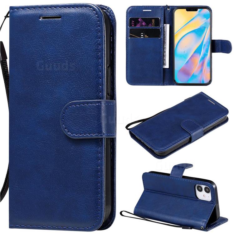 Retro Greek Classic Smooth PU Leather Wallet Phone Case for iPhone 12 mini (5.4 inch) - Blue
