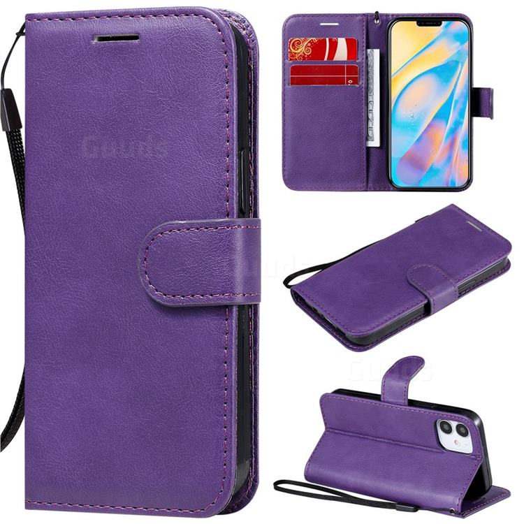 Retro Greek Classic Smooth PU Leather Wallet Phone Case for iPhone 12 mini (5.4 inch) - Purple
