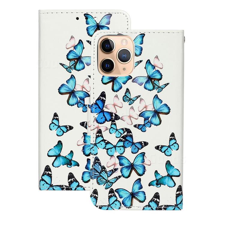 Blue Vivid Butterflies PU Leather Wallet Case for iPhone 12 mini (5.4 inch)