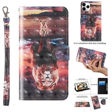 Fantasy Lion 3D Painted Leather Wallet Case for iPhone 12 mini (5.4 inch)