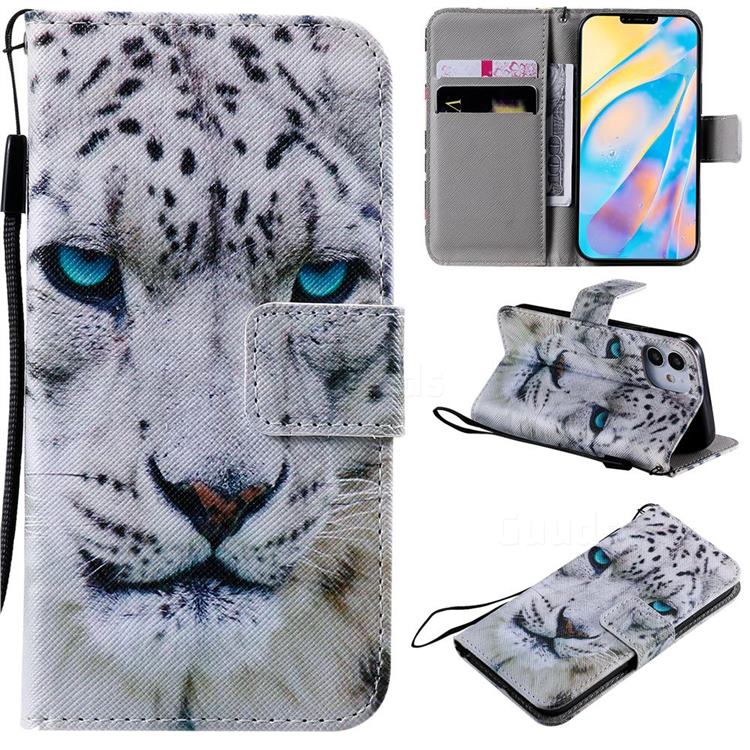 White Leopard PU Leather Wallet Case for iPhone 12 mini (5.4 inch)