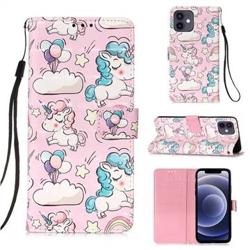 Angel Pony 3D Painted Leather Wallet Case for iPhone 12 mini (5.4 inch)