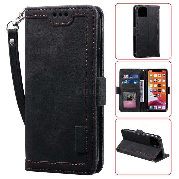 Luxury Retro Stitching Leather Wallet Phone Case for iPhone 12 mini (5.4 inch) - Black