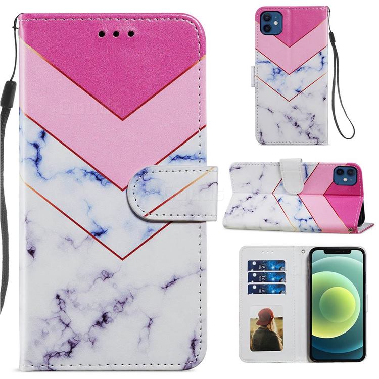Smoke Marble Smooth Leather Phone Wallet Case for iPhone 12 mini (5.4 inch)