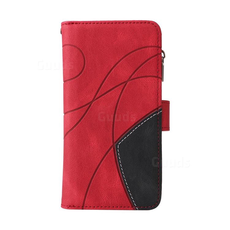 Zip Wallet Case for iPhone 12 Mini - Red - Granulated Leather