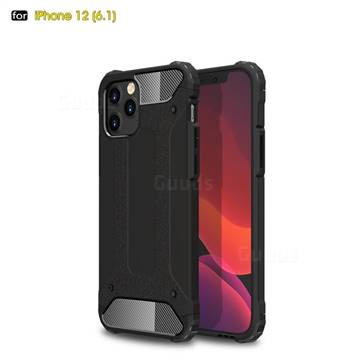 King Kong Armor Premium Shockproof Dual Layer Rugged Hard Cover for iPhone 12 / 12 Pro (6.1 inch) - Black Gold