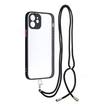 Necklace Cross-body Lanyard Strap Cord Phone Case Cover for iPhone 12 / 12 Pro (6.1 inch) - Black