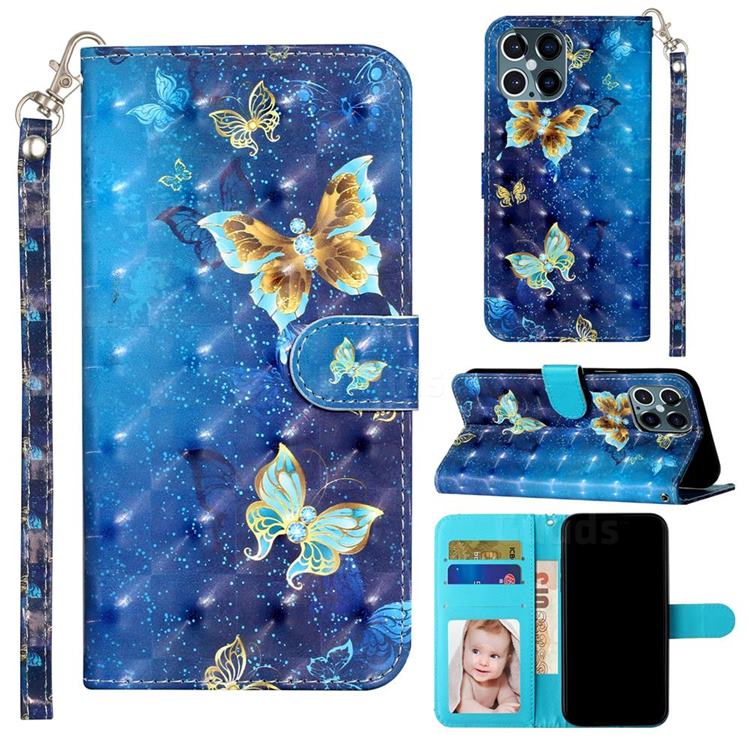 Rankine Butterfly 3D Leather Phone Holster Wallet Case for iPhone 12 / 12 Pro (6.1 inch)