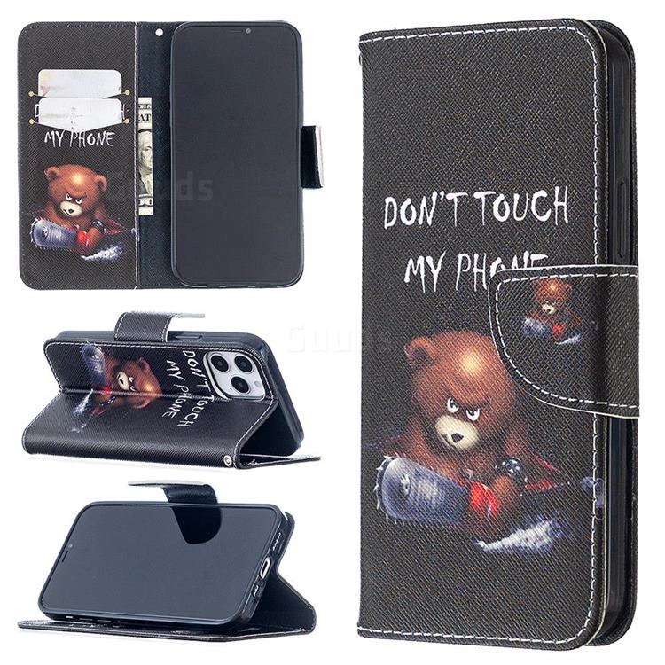 Chainsaw Bear Leather Wallet Case for iPhone 12 / 12 Pro (6.1 inch)