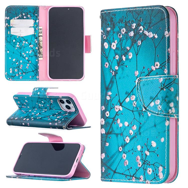 Blue Plum Leather Wallet Case for iPhone 12 / 12 Pro (6.1 inch)