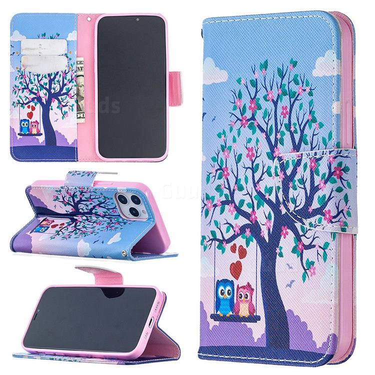 Tree and Owls Leather Wallet Case for iPhone 12 / 12 Pro (6.1 inch)