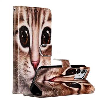 Coffe Cat Smooth Leather Phone Wallet Case for iPhone 12 / 12 Pro (6.1 inch)