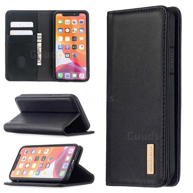 Binfen Color BF06 Luxury Classic Genuine Leather Detachable Magnet Holster Cover for iPhone 12 / 12 Pro (6.1 inch) - Black