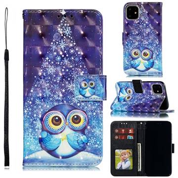 Stage Owl 3D Painted Leather Phone Wallet Case for iPhone 12 / 12 Pro (6.1 inch)