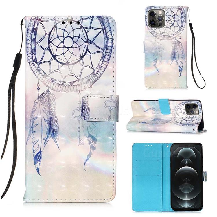 Fantasy Campanula 3D Painted Leather Wallet Case for iPhone 12 / 12 Pro (6.1 inch)