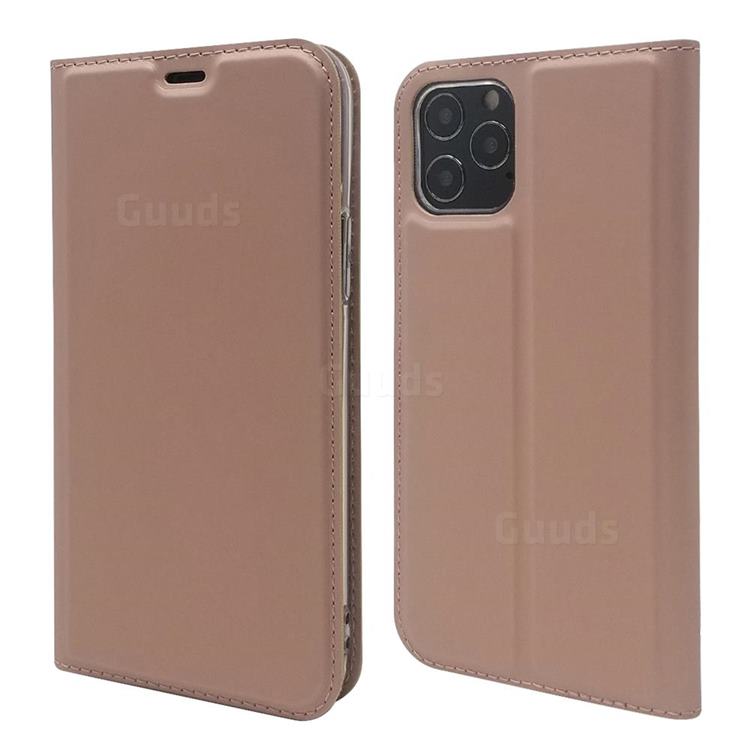 Ultra Slim Card Magnetic Automatic Suction Leather Wallet Case for iPhone 12 / 12 Pro (6.1 inch) - Rose Gold