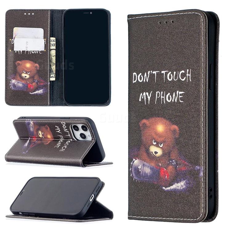 Chainsaw Bear Slim Magnetic Attraction Wallet Flip Cover for iPhone 12 / 12 Pro (6.1 inch)