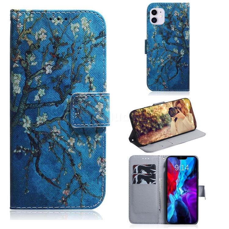 Apricot Tree PU Leather Wallet Case for iPhone 12 / 12 Pro (6.1 inch)