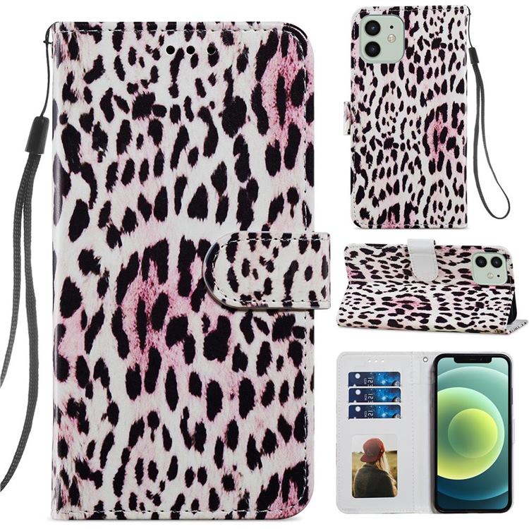 Leopard Smooth Leather Phone Wallet Case for iPhone 12 / 12 Pro (6.1 inch)