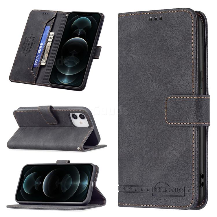 Binfen Color RFID Blocking Leather Wallet Case for iPhone 12 / 12 Pro (6.1 inch) - Black