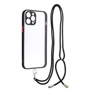 Necklace Cross-body Lanyard Strap Cord Phone Case Cover for iPhone 12 Pro Max (6.7 inch) - Black
