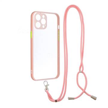 Necklace Cross-body Lanyard Strap Cord Phone Case Cover for iPhone 12 Pro Max (6.7 inch) - Pink