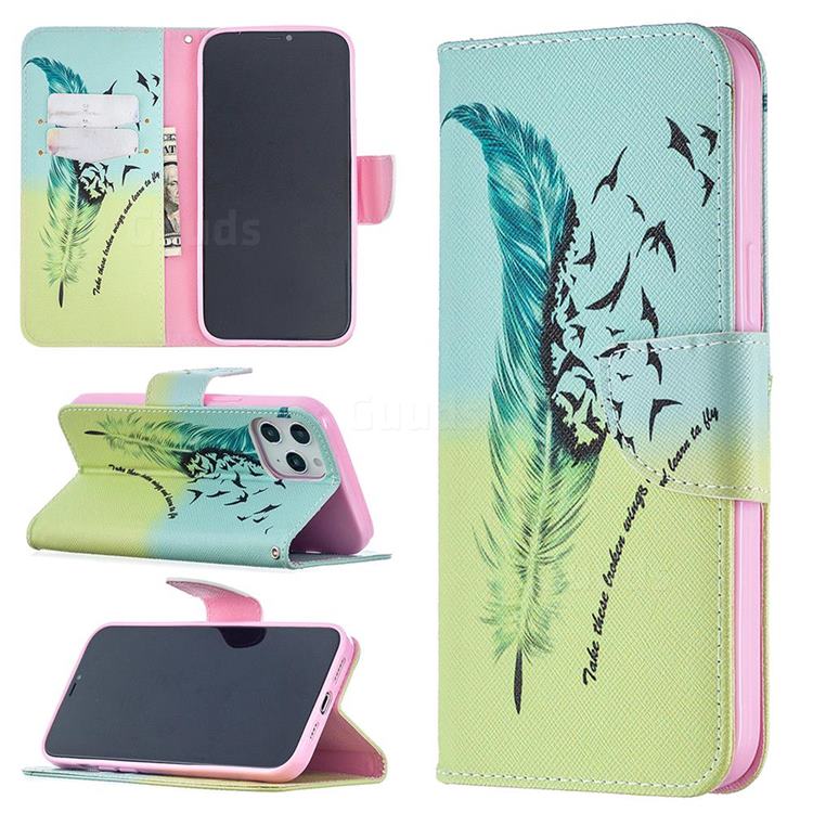 Feather Bird Leather Wallet Case for iPhone 12 Pro Max (6.7 inch)