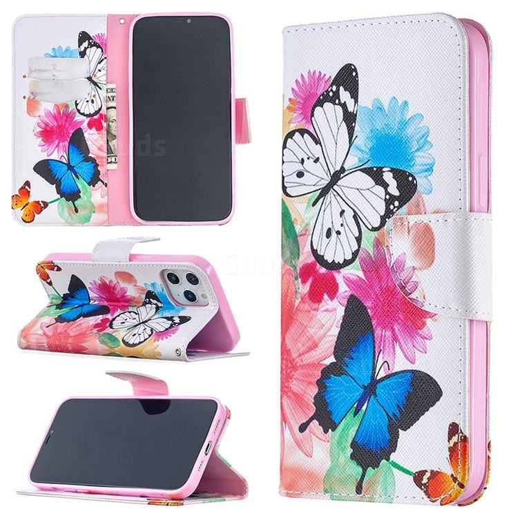 Vivid Flying Butterflies Leather Wallet Case for iPhone 12 Pro Max (6.7 inch)