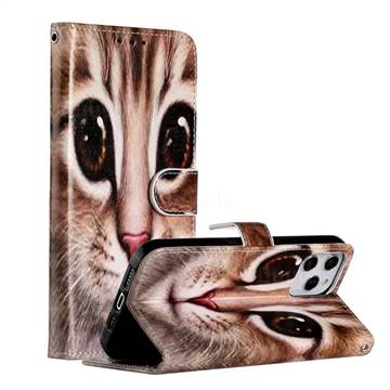 Coffe Cat Smooth Leather Phone Wallet Case for iPhone 12 Pro Max (6.7 inch)