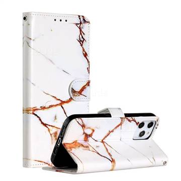 Platinum Marble Smooth Leather Phone Wallet Case for iPhone 12 Pro Max (6.7 inch)