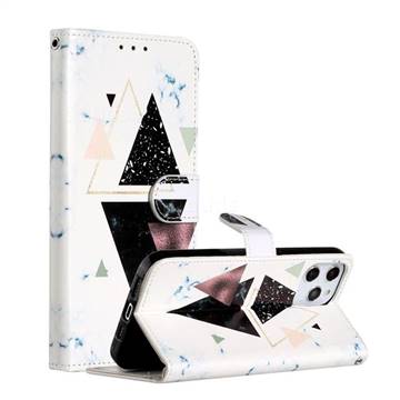 Triangle Marble Smooth Leather Phone Wallet Case for iPhone 12 Pro Max (6.7 inch)