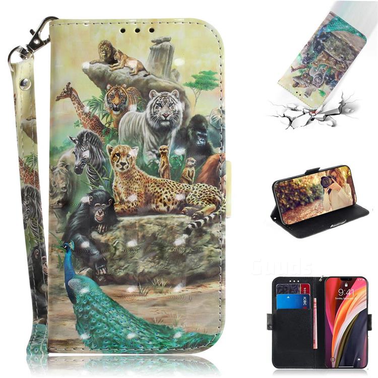 Beast Zoo 3D Painted Leather Wallet Phone Case for iPhone 12 Pro Max (6.7 inch)