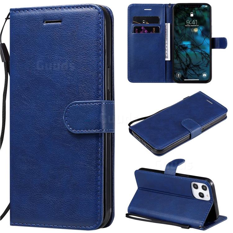 Retro Greek Classic Smooth PU Leather Wallet Phone Case for iPhone 12 Pro Max (6.7 inch) - Blue