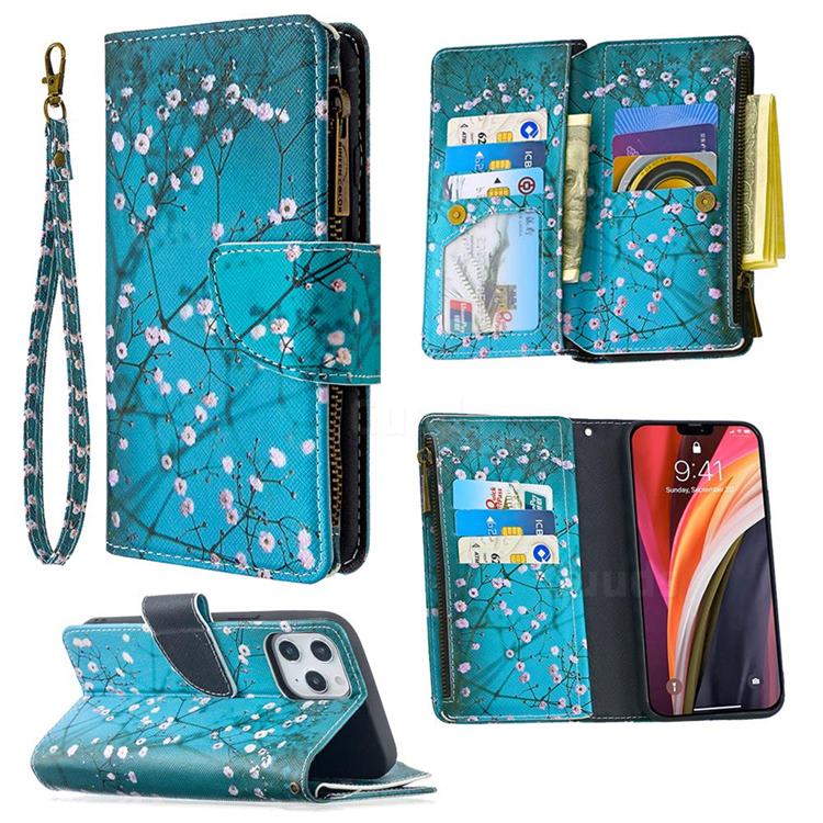 Blue Plum Binfen Color BF03 Retro Zipper Leather Wallet Phone Case for iPhone 12 Pro Max (6.7 inch)