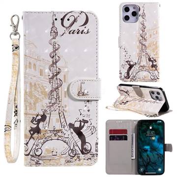 Tower Couple 3D Painted Leather Wallet Phone Case for iPhone 12 Pro Max (6.7 inch)