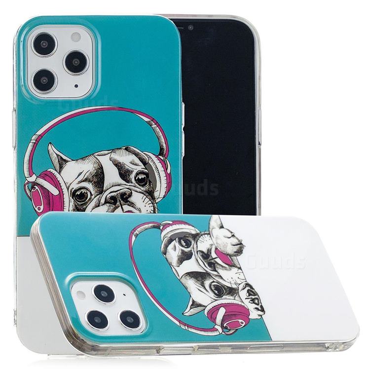 Headphone Puppy Noctilucent Soft TPU Back Cover for iPhone 12 Pro Max (6.7 inch)