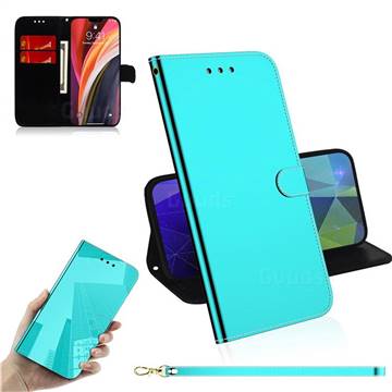 Shining Mirror Like Surface Leather Wallet Case For Iphone 12 Pro Max 6 7 Inch Mint Green Iphone 12 Pro Max 6 7 Inch Cases Guuds