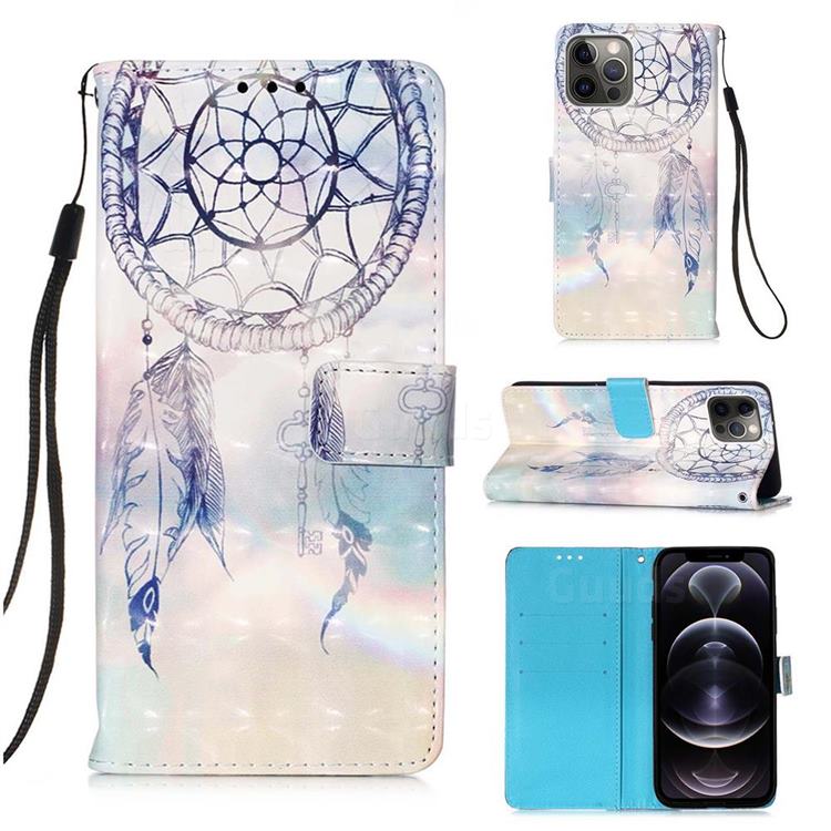 Fantasy Campanula 3D Painted Leather Wallet Case for iPhone 12 Pro Max (6.7 inch)