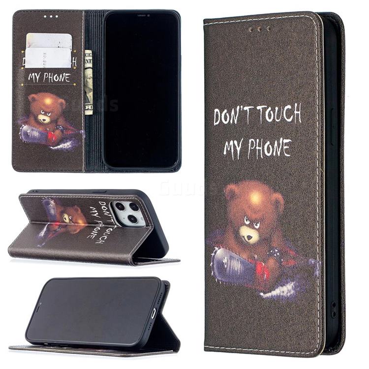 Chainsaw Bear Slim Magnetic Attraction Wallet Flip Cover for iPhone 12 Pro Max (6.7 inch)