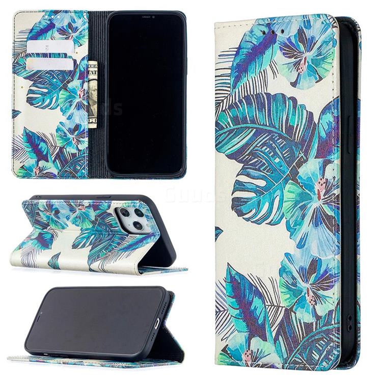 Blue Leaf Slim Magnetic Attraction Wallet Flip Cover for iPhone 12 Pro Max (6.7 inch)
