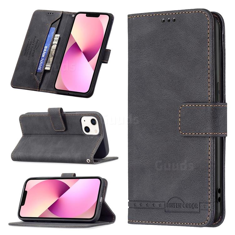 Binfen Color RFID Blocking Leather Wallet Case for iPhone 13 (6.1 inch) - Black