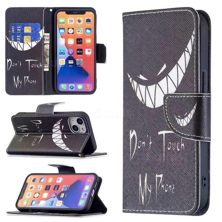 Crooked Grin Leather Wallet Case for iPhone 13 (6.1 inch)