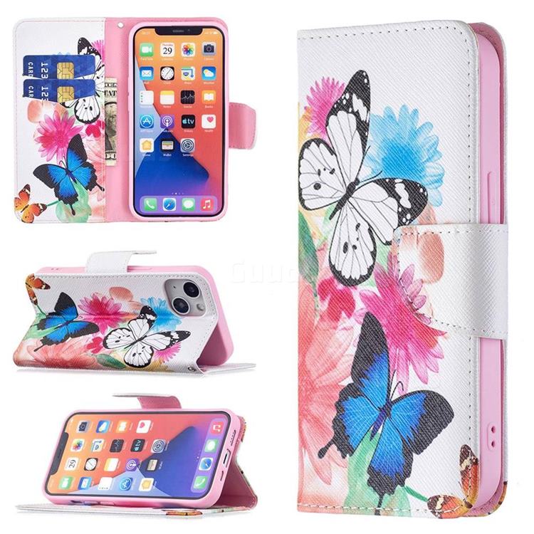 Vivid Flying Butterflies Leather Wallet Case for iPhone 13 (6.1 inch)