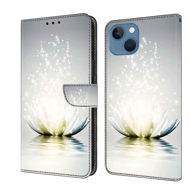 Flare lotus Crystal PU Leather Protective Wallet Case Cover for iPhone 13 (6.1 inch)